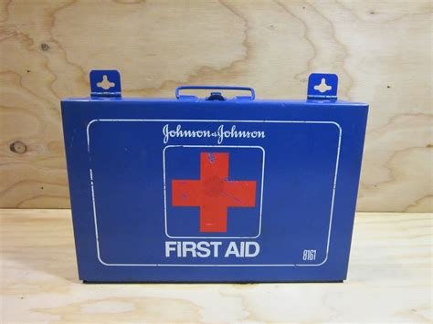 metal first aid box johnson and johnson|Vintage Johnson First Aid Kit .